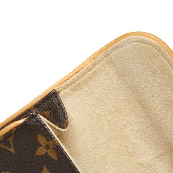 LOUIS VUITTON Authentic Brown Monogram Leather Pochette Hobo Bag - Picture 7 of 13